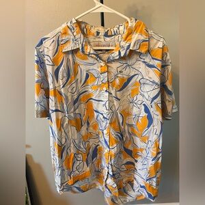 Peau de Loup Yellow & Blue Floral Button-Up Shirt